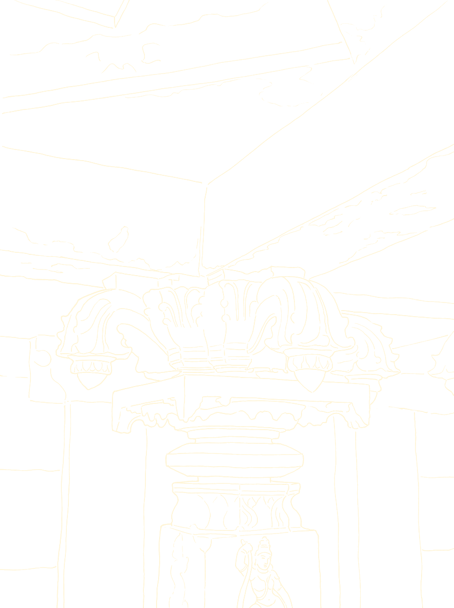 Line drawing of temple column with lotus capital